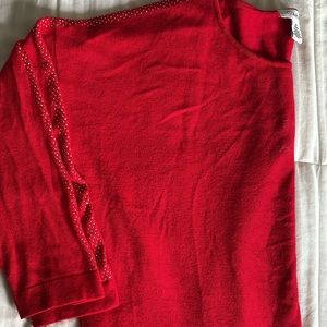 Calvin Klein Red Studded Sweater